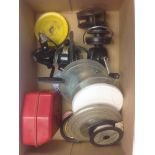 Angling interest: A box of assorted fishing reels