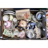 A box of 19th and 20th century ceramics and glass, to include Wedgwood, Collingwood,
