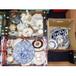 A box of Royal Crown Derby 'Blanks' and two other boxes with Royal Albert Country Roses and