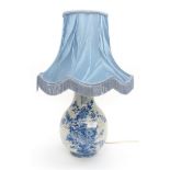 A Chinese blue and white 19th Century bottle vase,