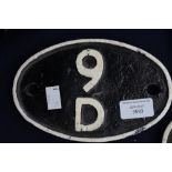 Locomotive Shed Plate 9D for Buxton.