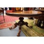 An early Victorian mahogany tilt-top breakfast table,