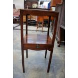 A George III mahogany washstand together with a small corner table (2)