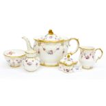 A Royal Crown Derby Royal Antoinette three piece tea service;