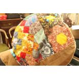 Patchwork quilts, hand sewn,