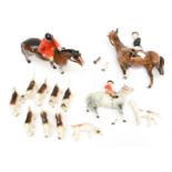 Beswick hunting set including male and female huntsmen, 10 dogs,