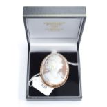 A 9ct gold mounted cameo brooch