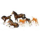 Beswick Ponies, two Palomino foals,