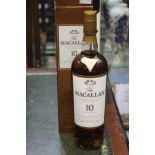 Macallan 10 year old Whisky on carton