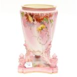 A Worcester circa 1884 vase, a late Victorian Campaign/Empire style ,