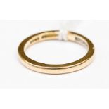 A 9ct gold wedding band, stamped fidelity to the inside, approx 2mm wide, size N, 2.