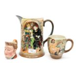 A Beswick jug, mug and character jug, 'Hamlet',