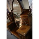 An Edwardian mahogany and boxwood inlaid dressing table,