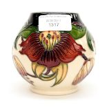 A Moorcroft vase in the Anna Lilli pattern, designed by Nicola Slaney, shape RM2/4,