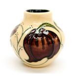 A Moorcroft vase in the Chocolate Cosmos pattern, designed by Rachael Bishop, shape 35/2,