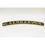 Reproduction Locomotive nameplate for LMS Patriot Class locomotive "Caernarvon".