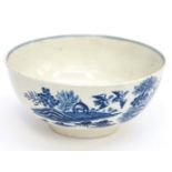 A Worcester first period blue and white slop bowl