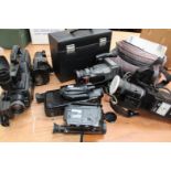 A collection of camcorder's including Sony/Canon