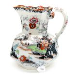 A large Masons Ironstone Jug in the Japanesque style No 1365