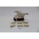 A collection of early 20th Century Chinese carved ivory horses