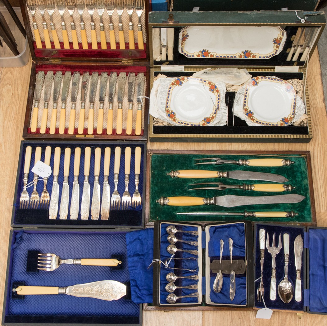 Six cases of flatware