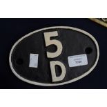 Locomotive Shed Plate 5D for Stoke.