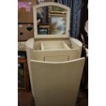 A contemporary Graham & Green vanity and chair unit, cream lizard effect covering,