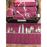 A Roberts and Belk Ltd canteen of cutlery, stainless steel, 12 place setting, in original pouches,