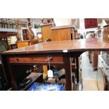 A George III mahogany Pembroke table, fitted with a single drawer,