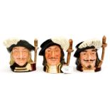 Three Royal Doulton character jugs, comprising The Three Musketeers, including Aramis,