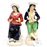 A pair of mid 19th Century Staffordshire figures