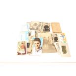 Postcards, old photographs also autograph of David Essex and photograph of Graham Hill,