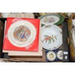 A collection of various ceramics, comprising a Royal Worcester 'Miranda' hand painted plate,