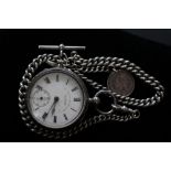 A gentleman's Victorian silver pocket watch, 'The Express English Lever' J.G.