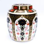 A Royal Crown Derby large ginger jar pattern 1128 boxed