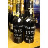 Two bottles of Companhia Velha vintage Port 1978 and 1980