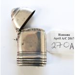 A William Hair Haseler silver novelty vesta case in the form of a bullet shell