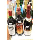 Three bottles of wine, Dubonnet,