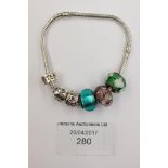 A Pandora style bracelet,