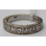 A Diamond half eternity 18ct white gold ring,