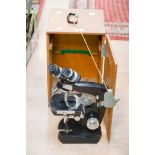 A Praha - Czechoslovakia - binocular microscope - cased