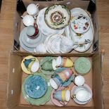 Two boxes to include Royal Albert Gossamer Harlequin tea and coffee sets,