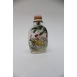 A Chinese hand painted snuff bottle Condition Report: No obvious signs of damage or restoration