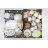 Two boxes of assorted ceramics to include Spode Blue Italian, Carlton ware, Denby 19th century,