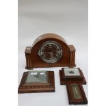Two 1930s barometer and a 1950s Westminster chime mantle clock (3)
