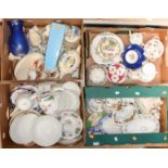 Four boxes of ceramics to include a Royal Albert 'Country Roses' tea service, Wedgwood,
