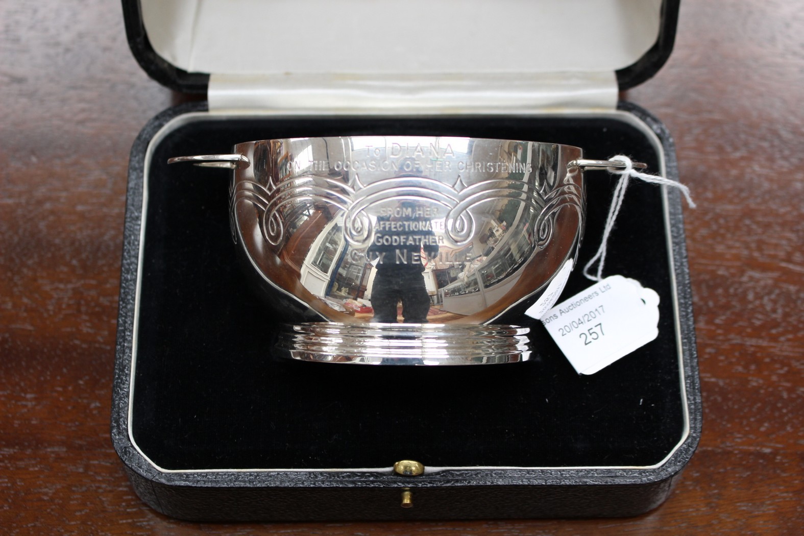 An Edward VIII Elkington and Co silver two handled Christening cup, Birmingham 1936,