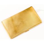 A 9ct gold Slip-Way pocket cigarette case, machine engraved, maker Charles S Green & Co,