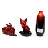 Royal Doulton flambe ware, fox,