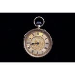 A ladies early 20th century 18ct gold pocket watch Quivre 14 Benson London,